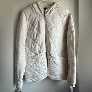 NWT Wild Fable Quilted Cream Hooded Jacket